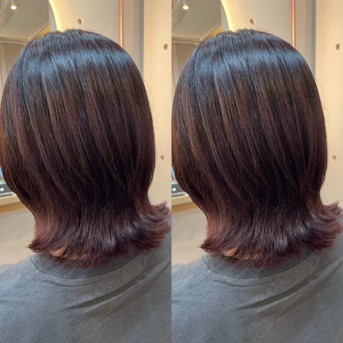 ミディアム カラー カット ヘアカラー トリートメント ヘアセット ブリーチ無しダブル カラー🦕まどかのヘアスタイル