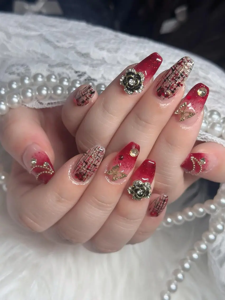 ネイル フレンチネイル ジェルネイル ガラスフレンチ ハロウィン ハート ハンドネイル H.baby Nail Salonのネイルデザイン