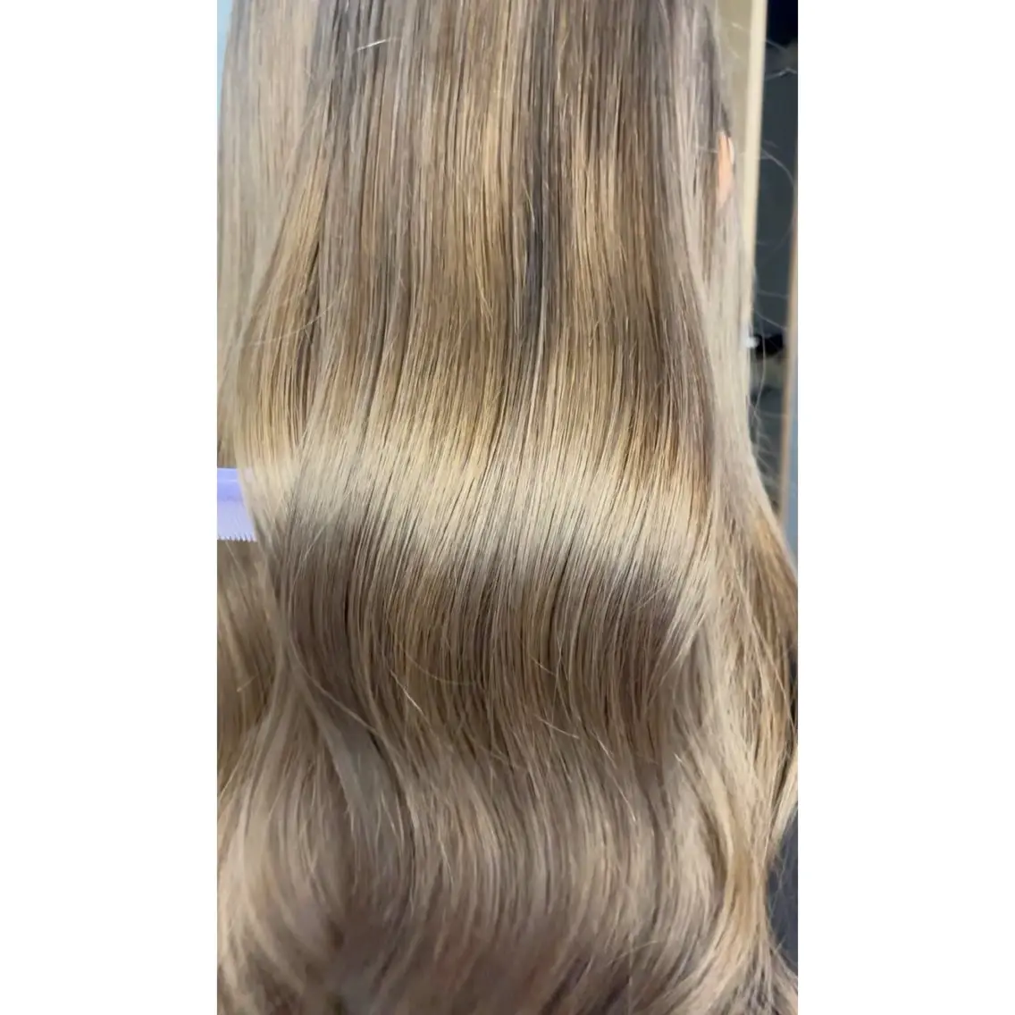 セミロング カラー ベージュカラー ブリーチ 透明感カラー ダブルカラー グレージュ ヘアカラー サヤ/透明感カラー/ 縮毛矯正のヘアスタイル