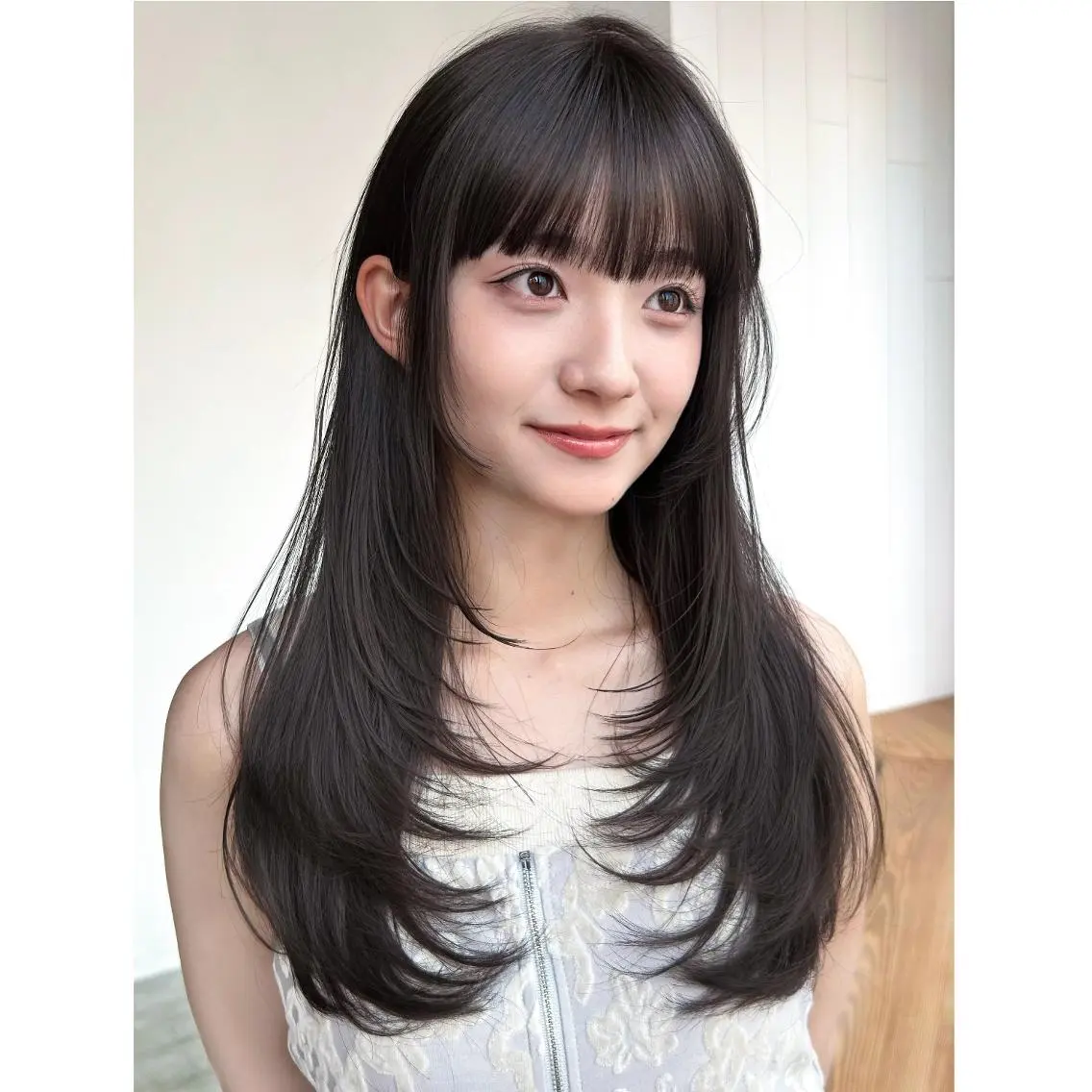 ロング カラー アッシュ ダークアッシュ レイヤーカット ロング ウルフカット ITbyALBUM 中野店のヘアスタイル