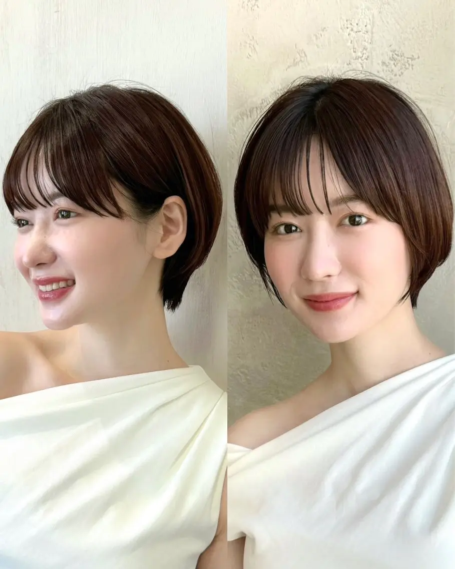 ショート カラー カット ヘアカラー トリートメント 💍新宿ショート 💍岩田莉奈のヘアスタイル