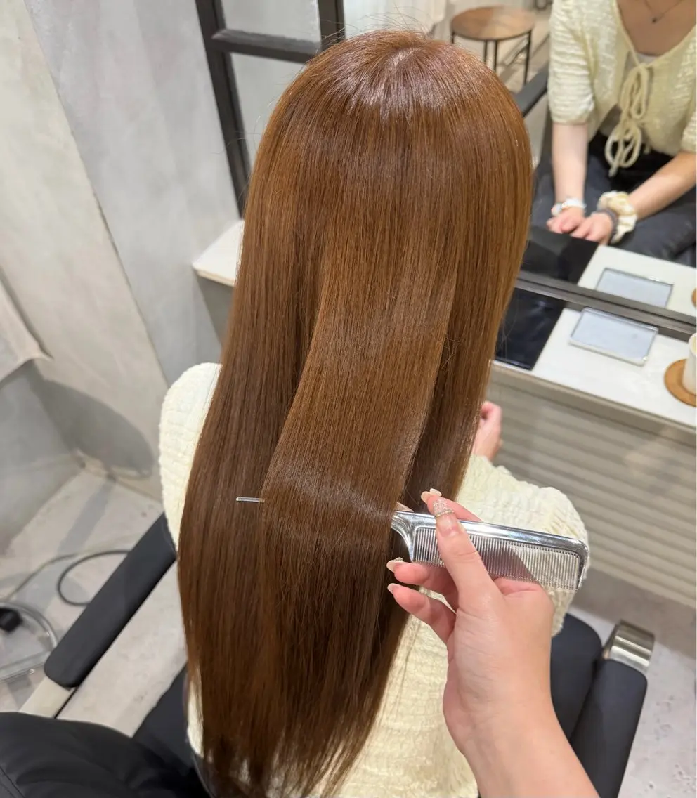ロング カラー 髪質改善 縮毛矯正 トリートメント 縮毛矯正 トリートメント maika /髪質改善/艶カラーのヘアスタイル
