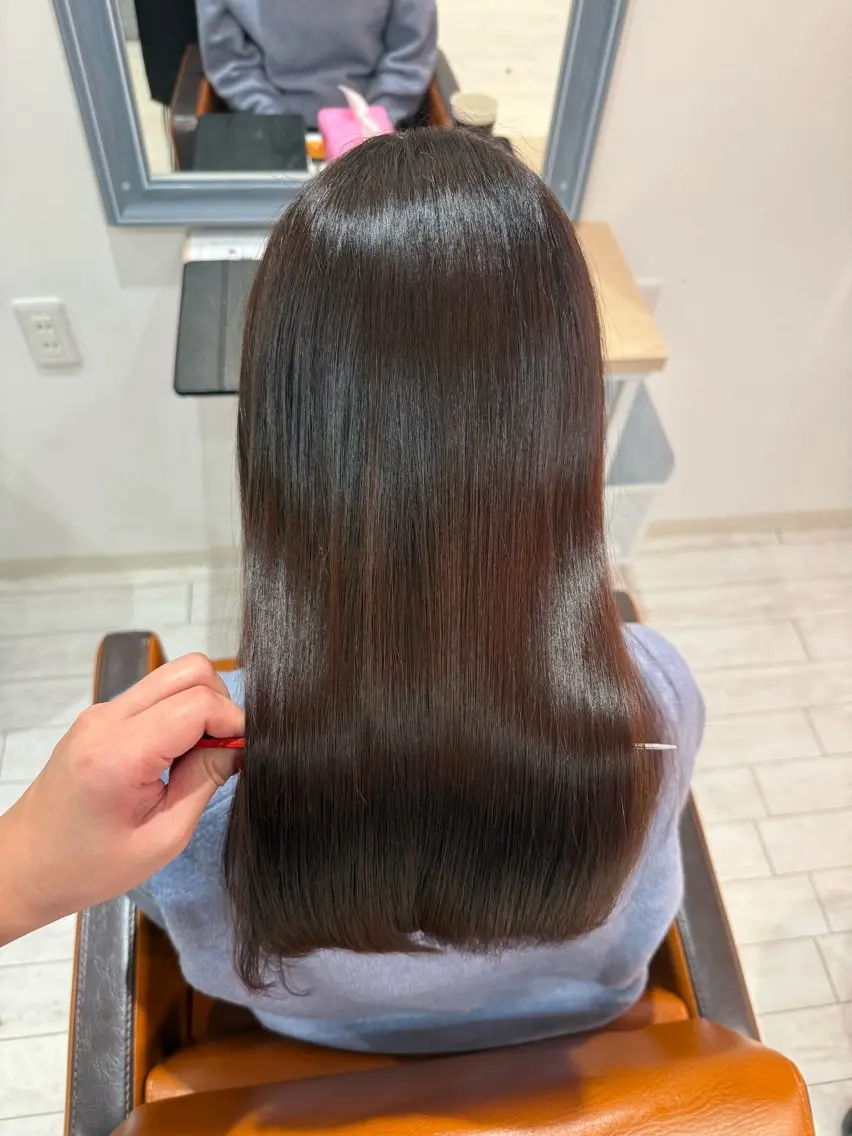 セミロング カット ヘアカラー トリートメント 🍊髪質改善🍊縮毛 矯正🍊濱野紗奈🍊のヘアスタイル