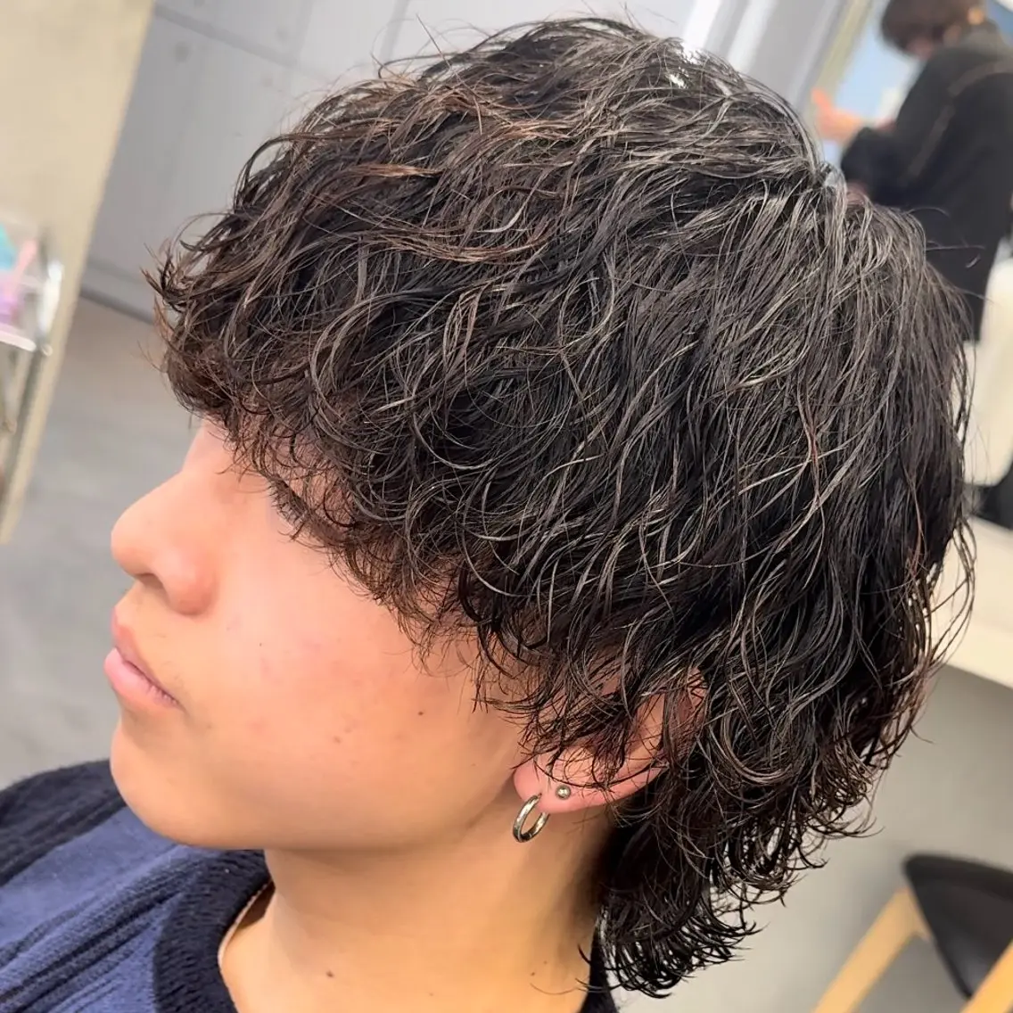 セミロング パーマ ヘアアレンジ メンズ fifth 石川 凪のヘアスタイル