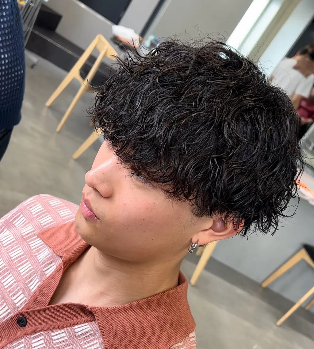 ショート パーマ メンズ 波巻きパーマ クリスマス 松下 友希 【fifth】のヘアスタイル