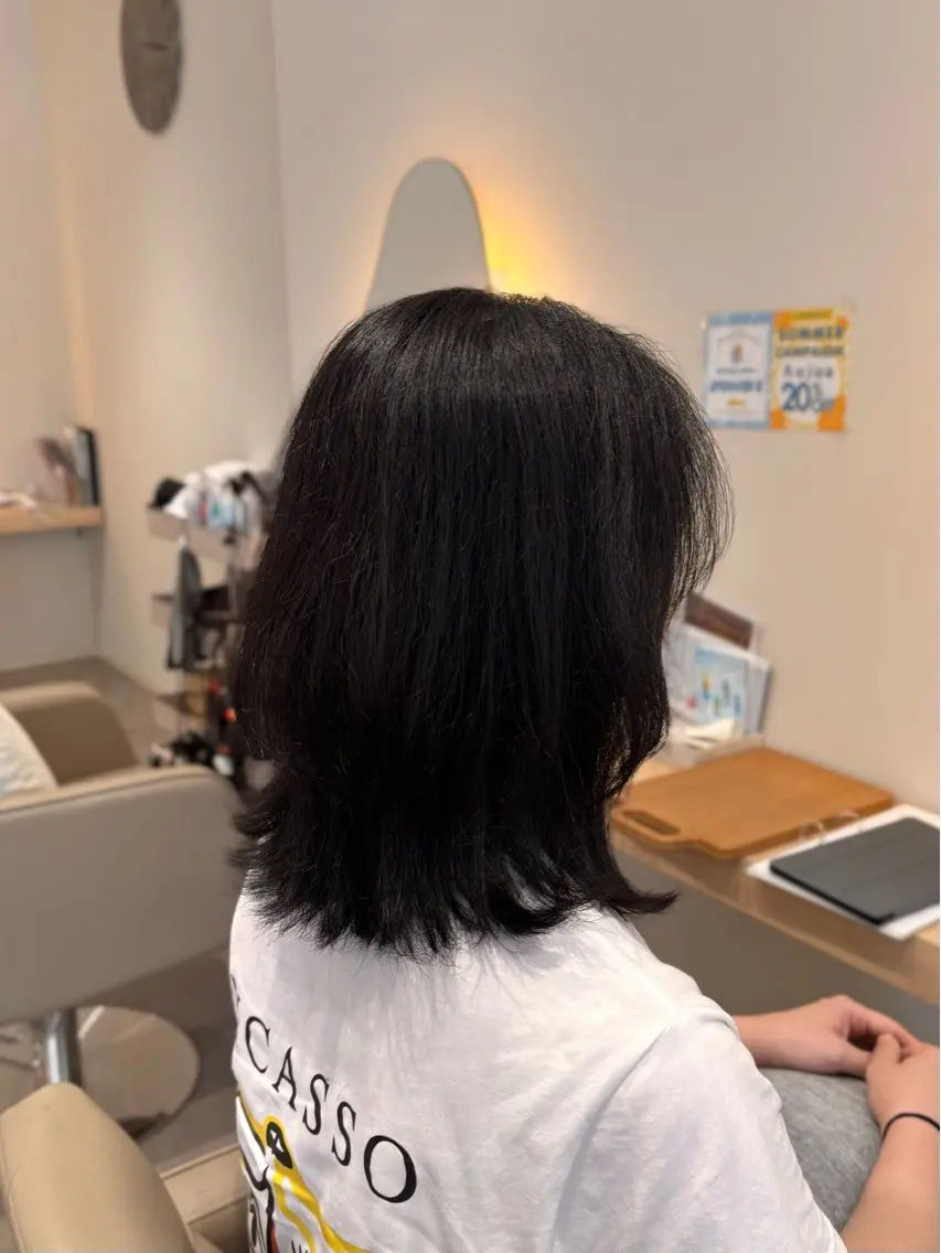 ミディアム カラー カット ヘアカラー 🌱なゆみ🌱透明感 /ナチュラル/春日のヘアスタイル