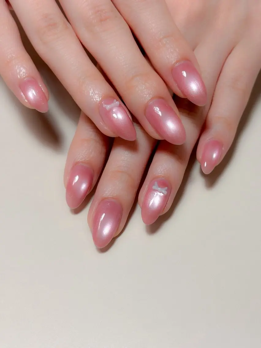 ネイル マグネットネイル マグネットワンカラー ワンカラーネイル リボン Ri's nail. ⌇リズネイルのネイルデザイン