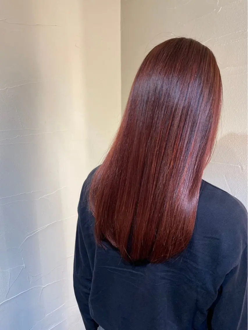 ロング カラー ブラウンカラー ピンクカラー ピンクブラウン 高野 愛子のヘアスタイル