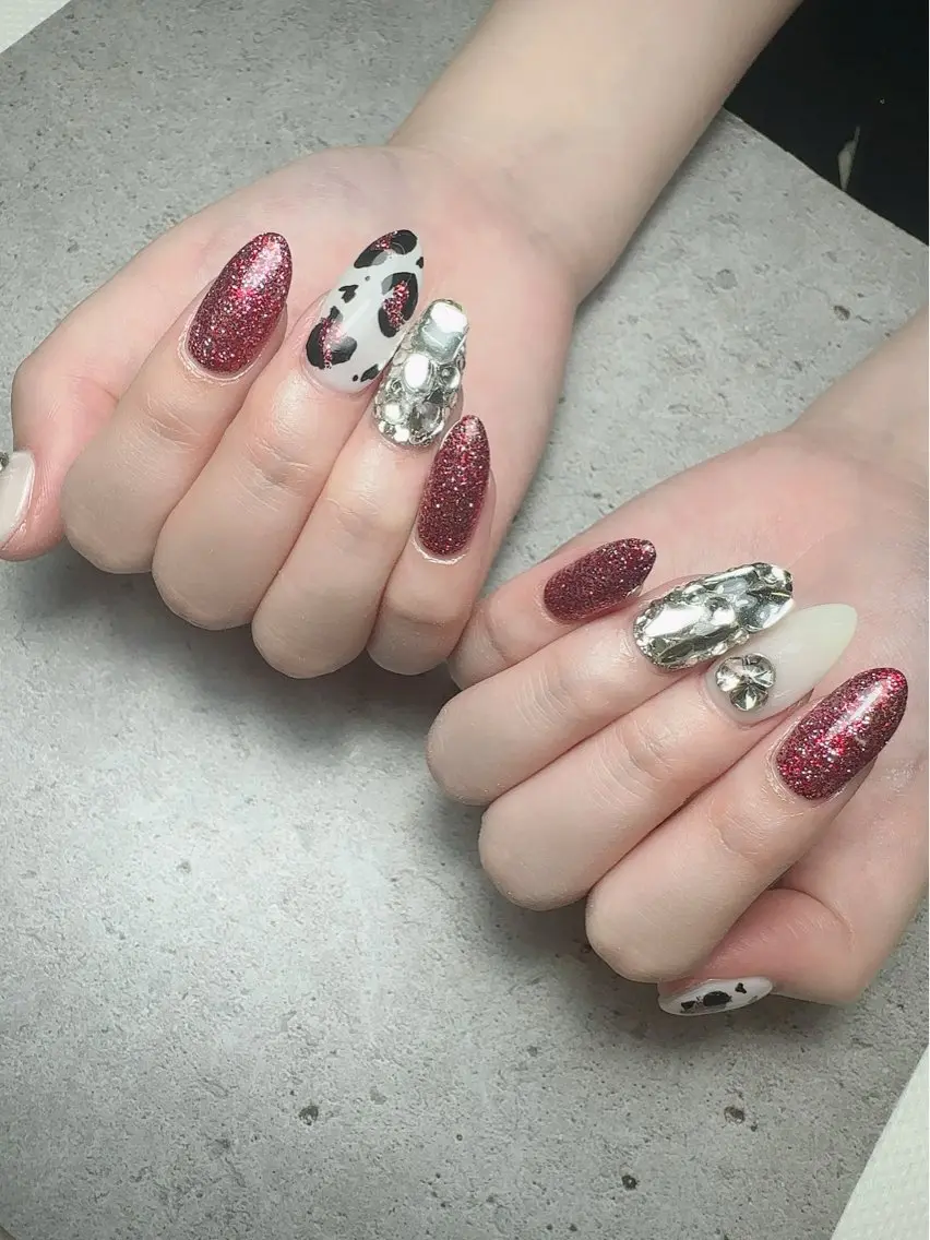ネイル アートネイル 入学式 ハート マグネットネイル 持ち込み ハンドネイル Nailsalon Mimiy..♡のネイルデザイン