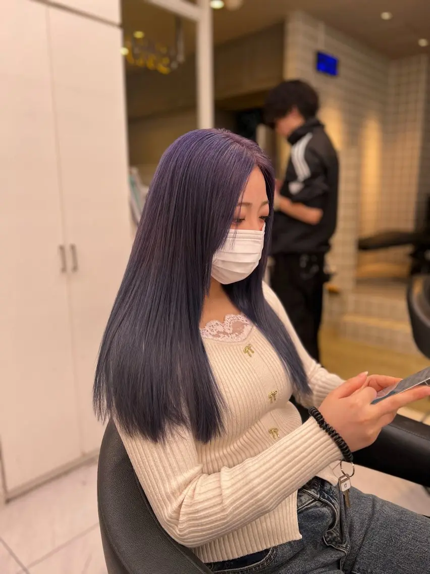 ロング カラー ヘアアレンジ カット ヘアカラー トリートメント ヘッドスパ ヘアセット 💍透明感×韓流ハイ トーン💍RYUTAのヘアスタイル