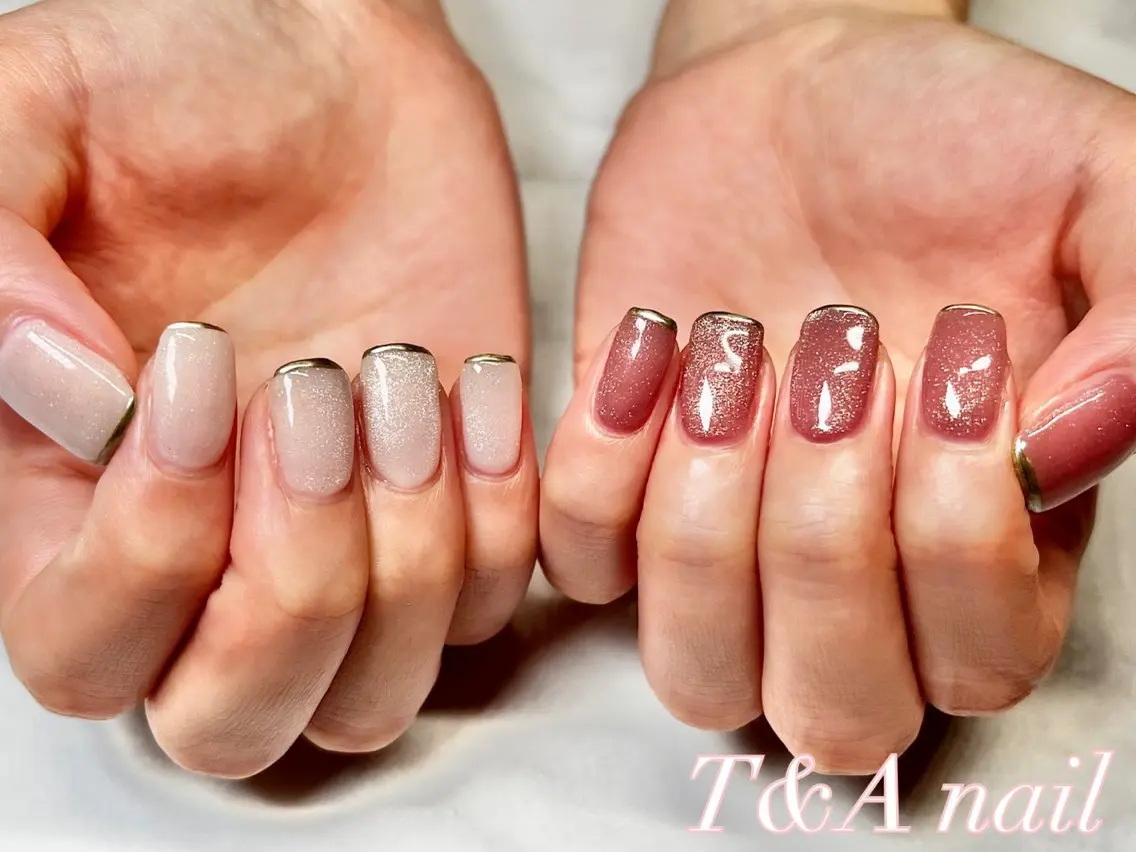 ネイル ジェルネイル マグネットネイル ニュアンスネイル オフィスネイル スカルプネイル T&A nailのネイルデザイン