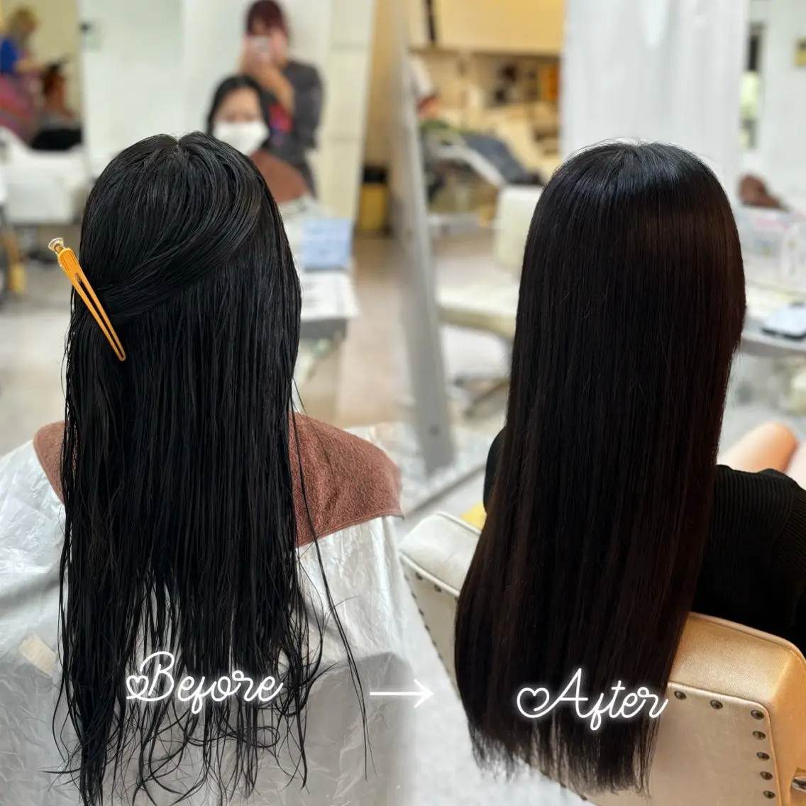 ロング 縮毛矯正 さくら 🌸エクステのヘアスタイル