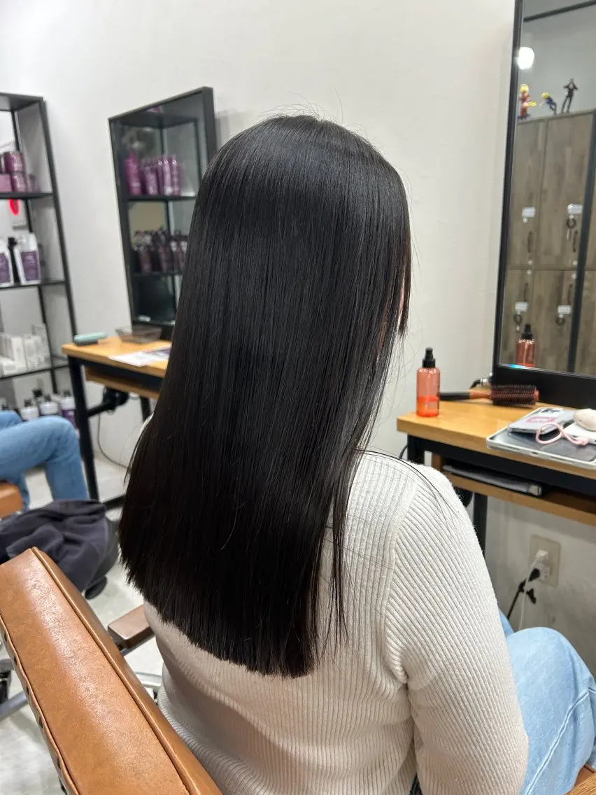 ロング パーマ カット 縮毛矯正 トリートメント ヘッドスパ ヘアセット カズキ🌼曲がる 縮毛矯正のヘアスタイル