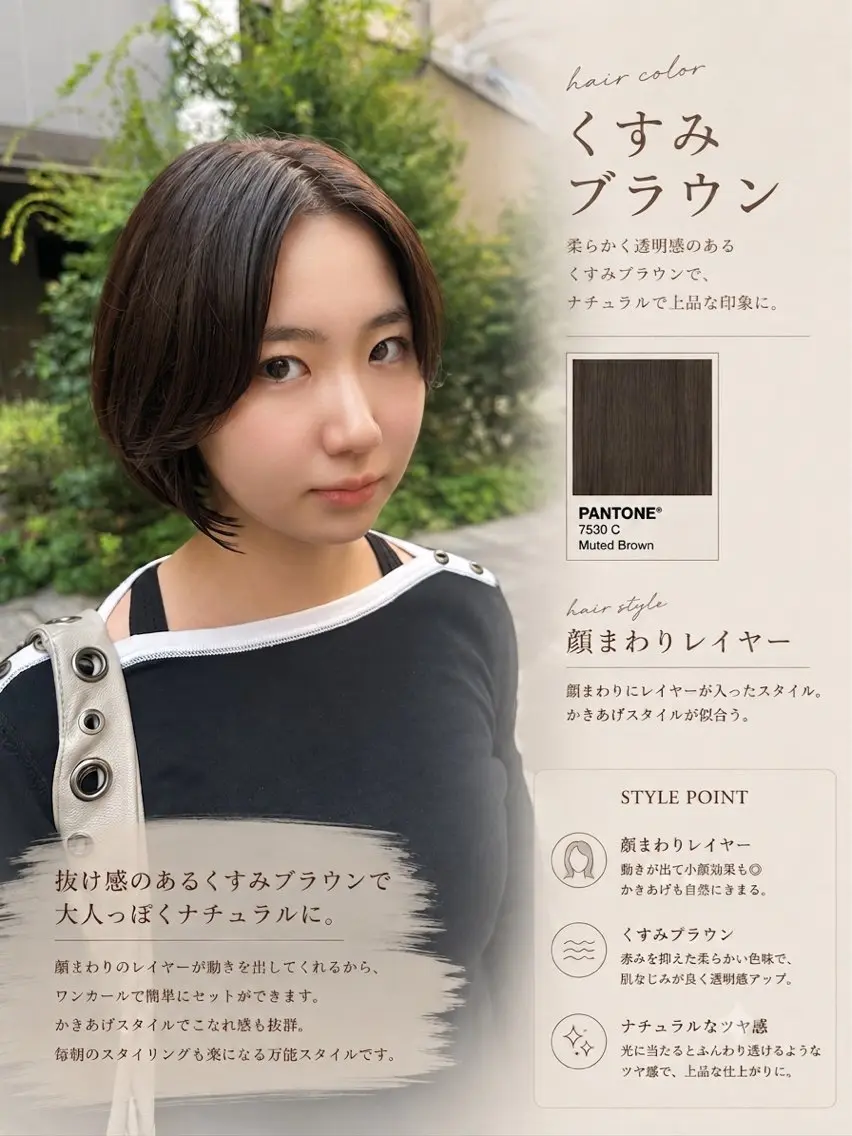ショート カラー カット ヘアカラー トリートメント ハナ🌼韓国風 レイヤーカット🫧✨のヘアスタイル