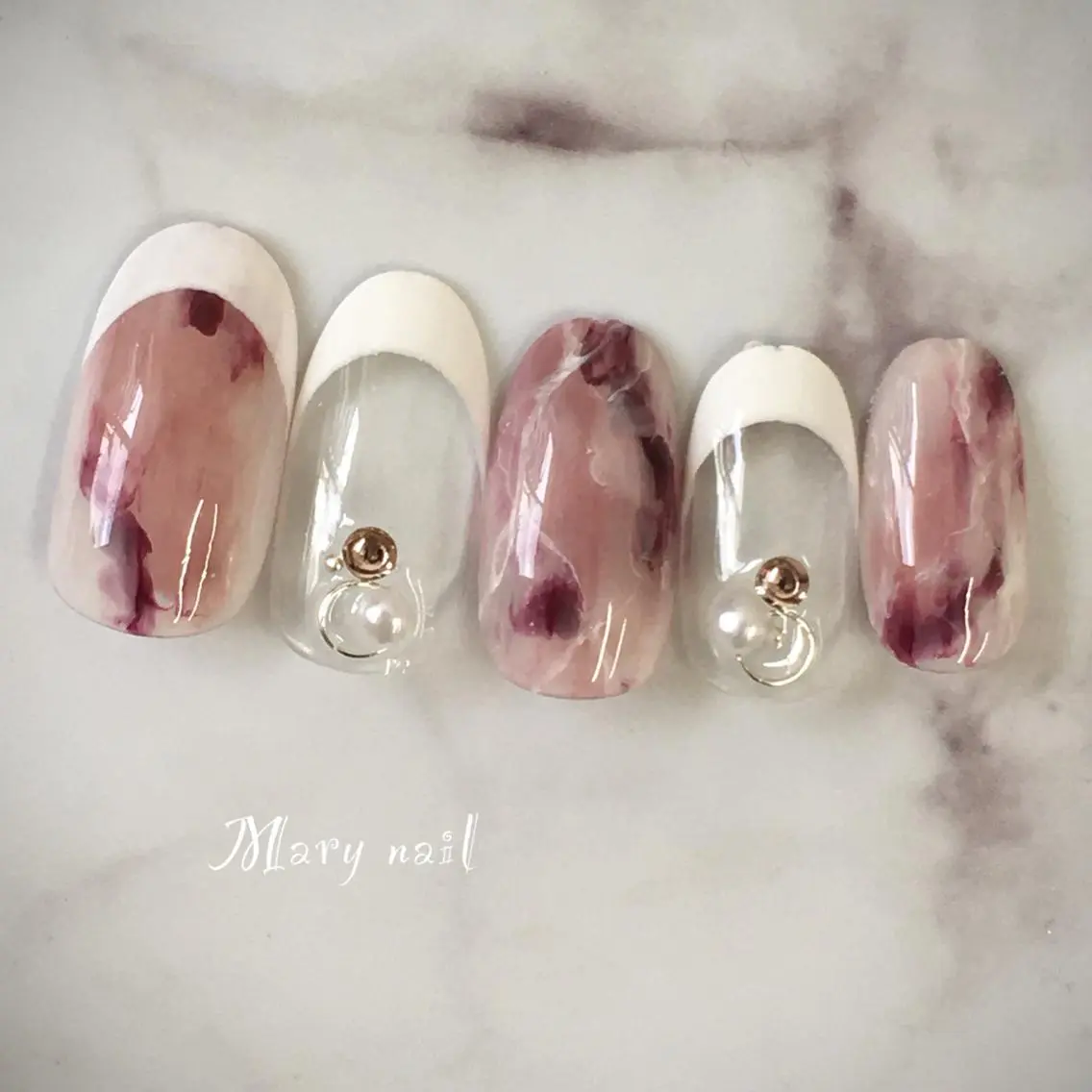 ネイル フレンチネイル ニュアンスネイル ハンドネイル Mary nail .narumiのネイルデザイン