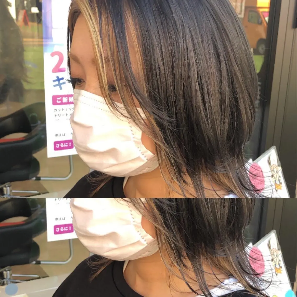 ミディアム カラー ミストバング フェイスフレーミング インナーカラー メンズヘア特化 崎田 成人のヘアスタイル