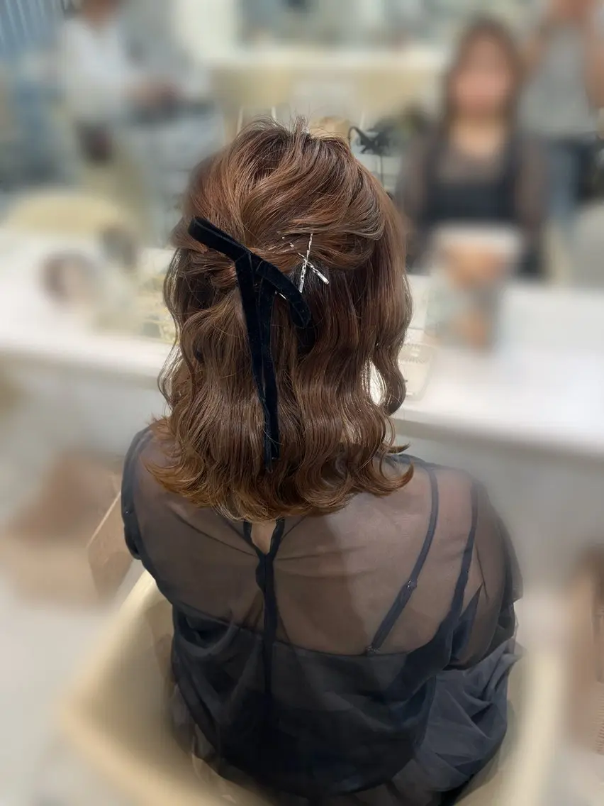 ミディアム ヘアアレンジ ハーフアップ りん/ 名古屋ヘアセットの眉毛・アイブロウイメージ