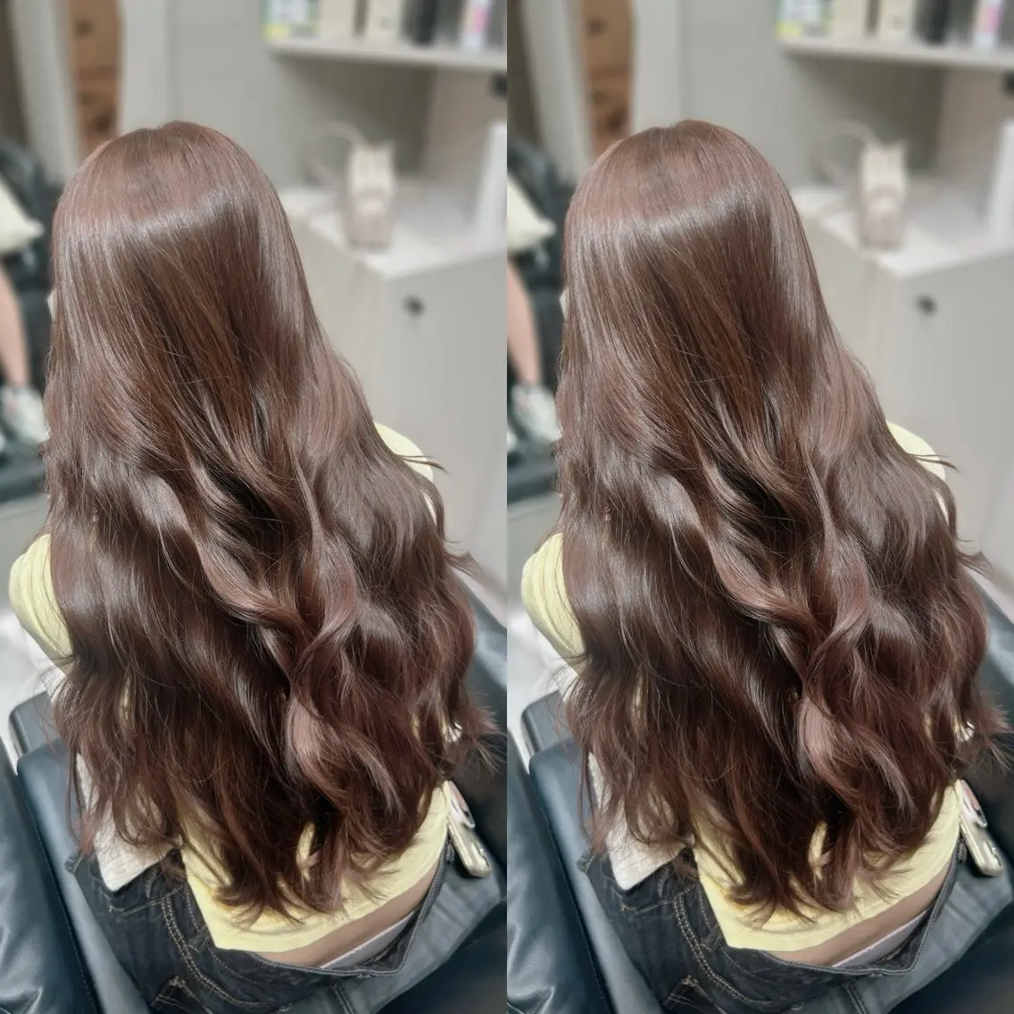 ロング カラー ヘアカラー トリートメント ヘアセット ゆうさ ❥ ボブ 美髪矯正.⋆𝜗𝜚のヘアスタイル