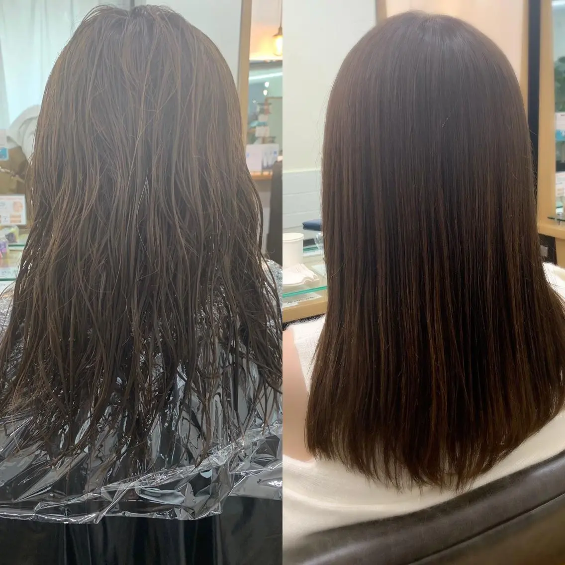 セミロング カラー パーマ ヘアアレンジ メンズ キッズ ネイル マツエク・マツパ アイブロウ カット 縮毛矯正 レイヤーカット/ 巻ける縮毛矯正のヘアスタイル
