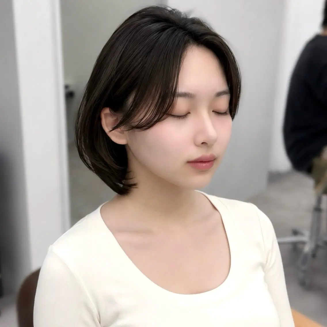 ショート ボブレイヤー ボブ 韓国風ヘア レイヤーカット カット タンバルモリ/ タッセルボブ/神山のヘアスタイル