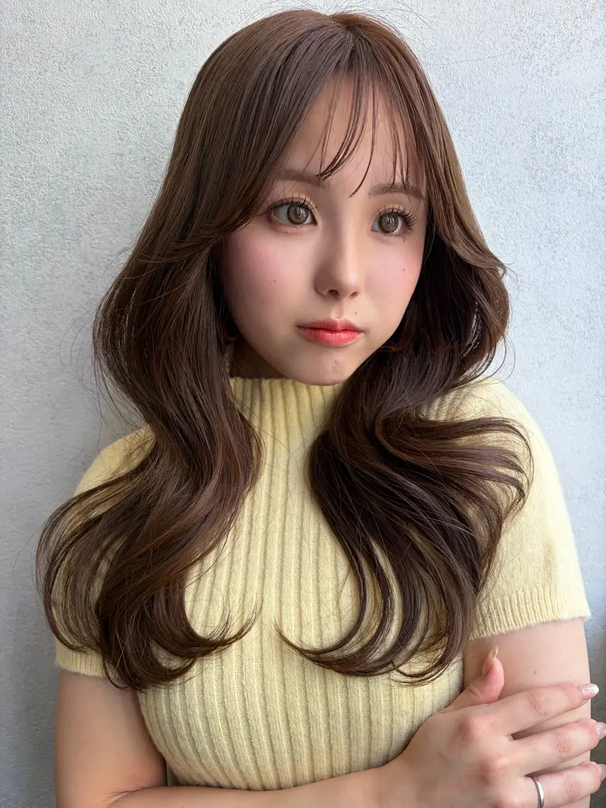 ロング 髪質改善 レイヤーカット 縮毛矯正 カット ヘアカラー 縮毛矯正 トリートメント FIGARO レイヤ ーカット/縮毛矯正のヘアスタイル