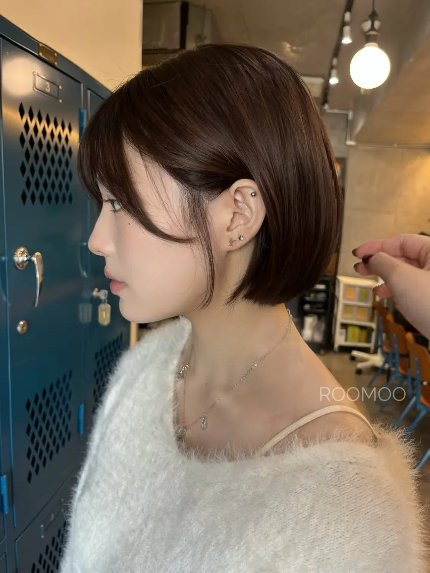 ショート ショートボブ ボブレイヤー ボブ レイヤーカット ショートヘア カット 韓国ボブ/ハッシュ カットKIRAのヘアスタイル