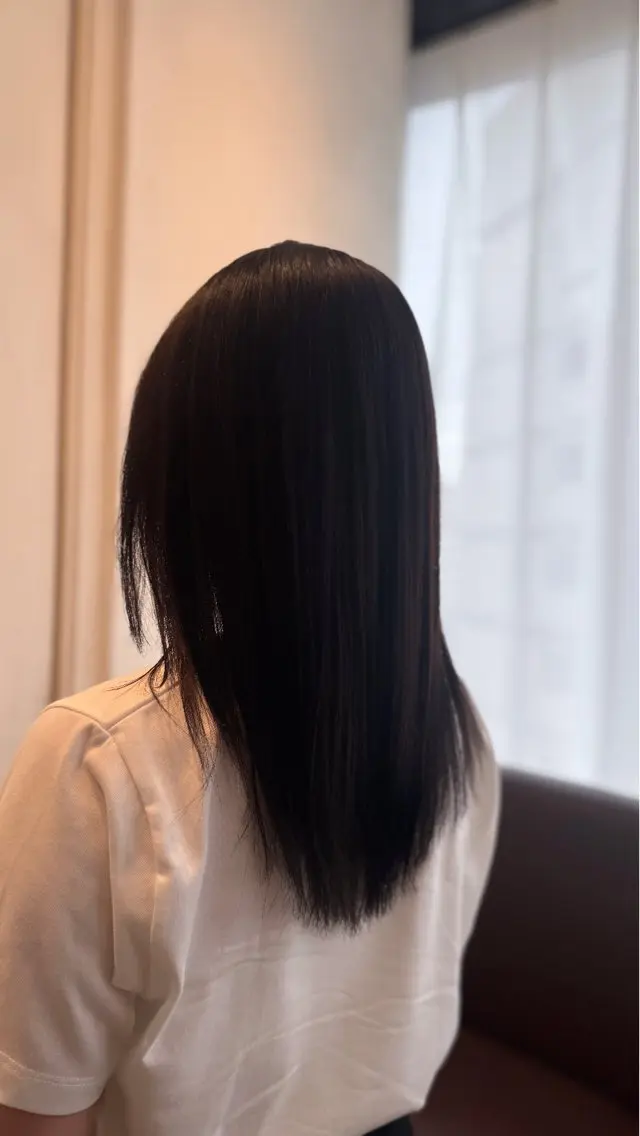 ロング 縮毛矯正 トリートメント 透明感カラー💜 モテ髪 空陽💙のヘアスタイル
