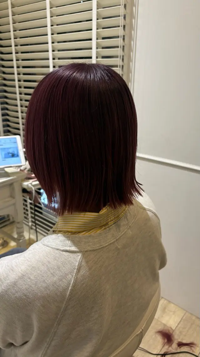 ミディアム カラー カット トリートメント 似合わせ 顔周りYUUGAのヘアスタイル