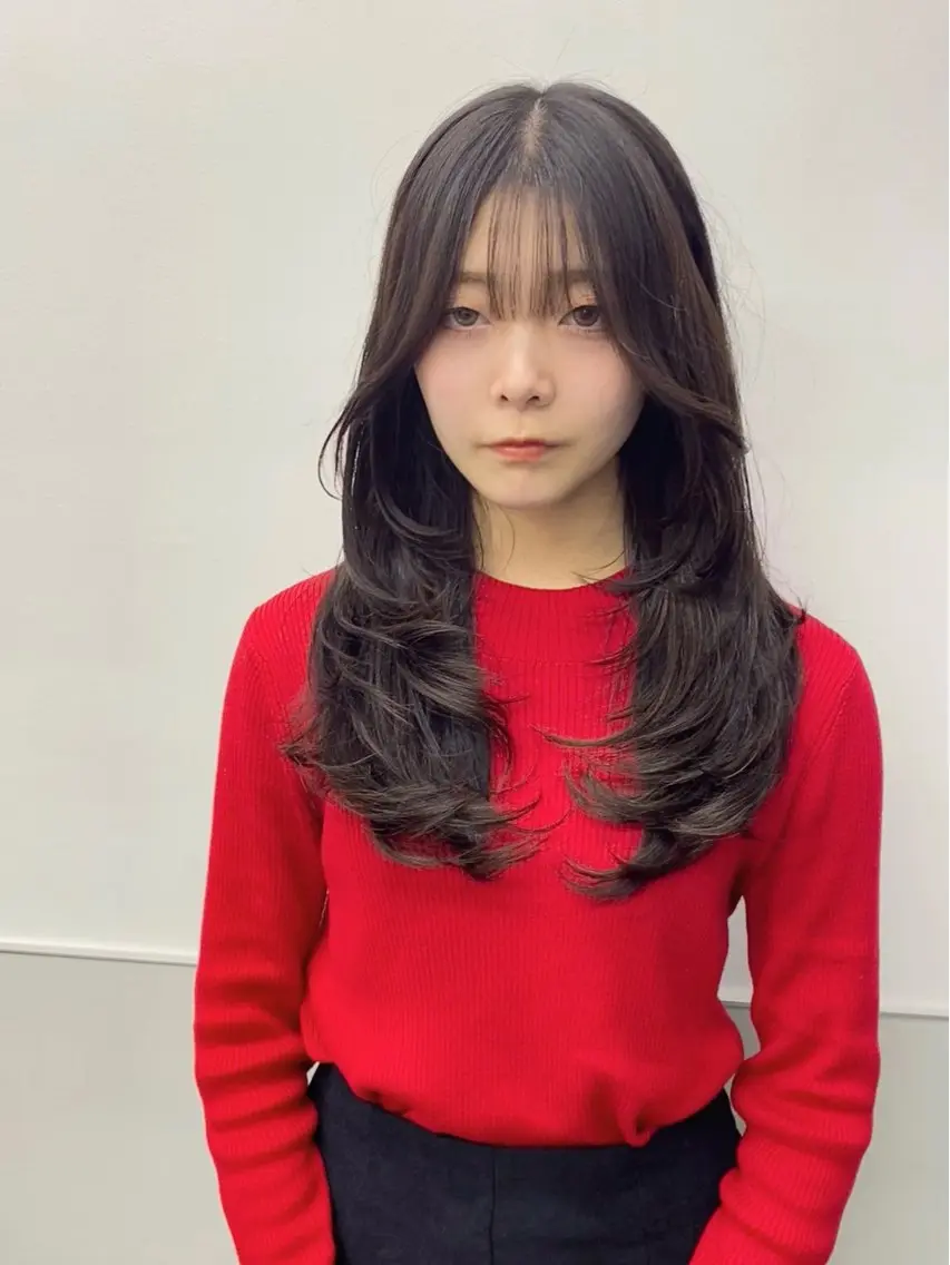 ロング 韓国風ヘア レイヤーカット カット ヘアカラー トリートメント 韓国ヘア🇰🇷 スズキのヘアスタイル