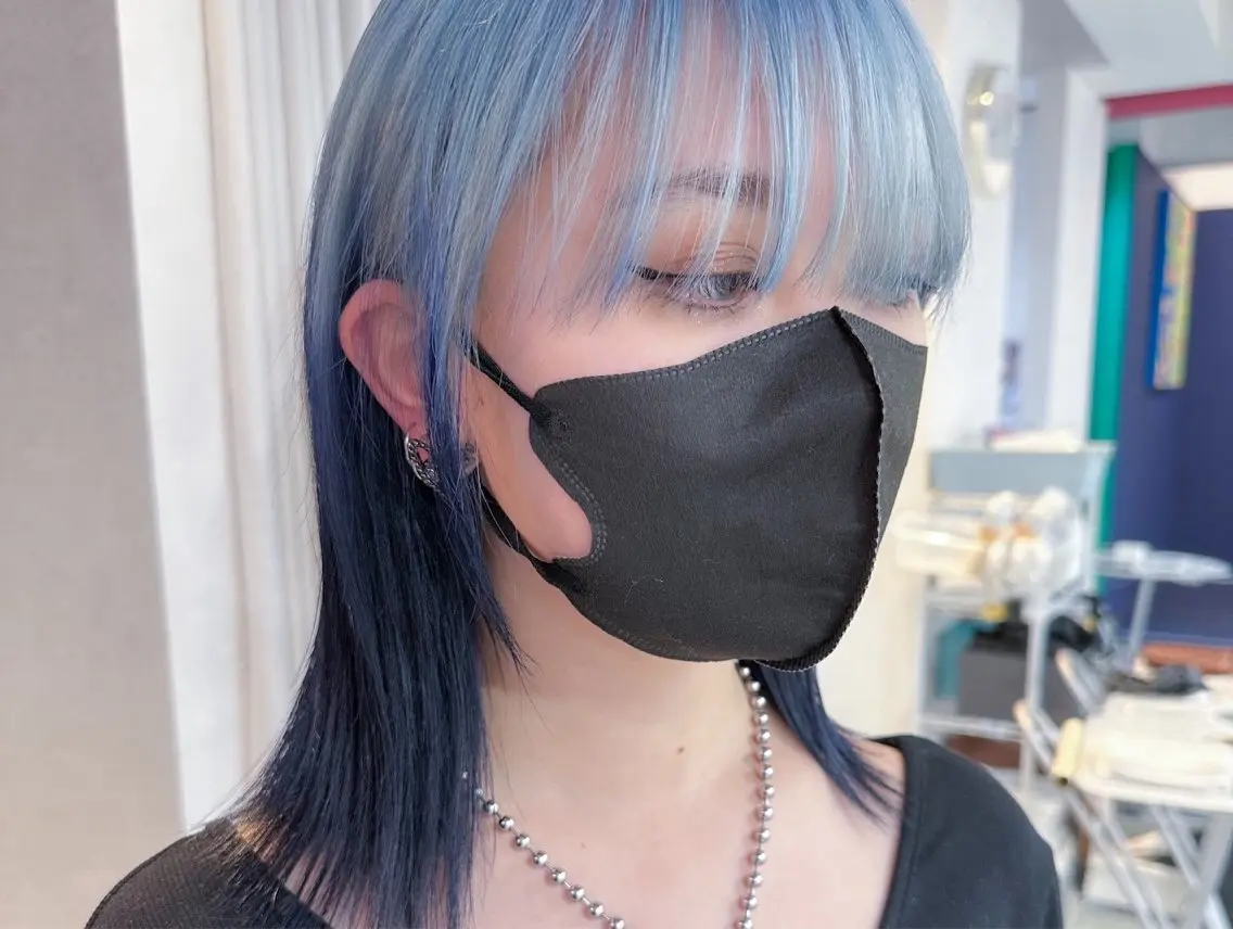 ショート カラー 黒髪 ブルーカラー ブルーブラック ヘアカラー BOXmico. 宇都宮弘樹のヘアスタイル