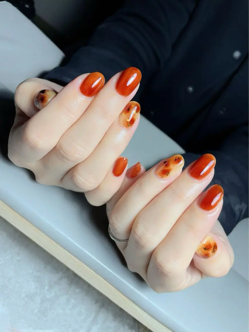 ネイル べっ甲ネイル 冬ネイル ハンドネイル Ai Nailのネイルデザイン