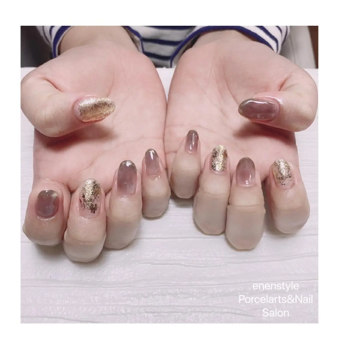 ミディアム ネイル ハンドネイル 🐾enen style 🐾のネイルデザイン