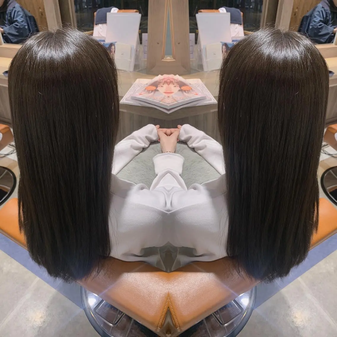 ロング カラー グレージュ オリーブグレージュ オリーブグレー 韓国🇰🇷 ✂︎hair 内田愛のヘアスタイル