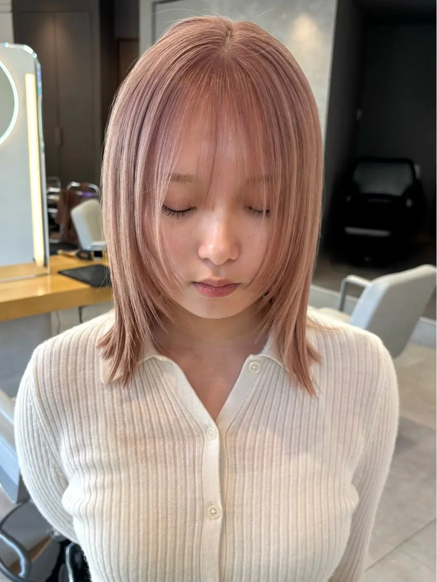 ミディアム カット ヘアカラー トリートメント ボブ/透明感カラー/ 似合わせ🌿高田知那のヘアスタイル
