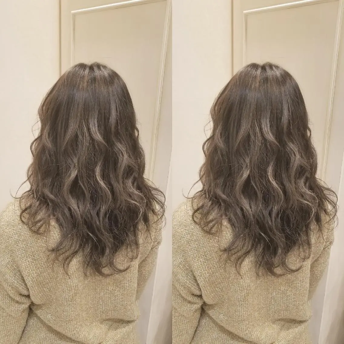 ロング カラー グレージュ ハイライトカラー 3Dハイライト ハイライト ブリーチ・ハイトーン 特化🎉内山のヘアスタイル