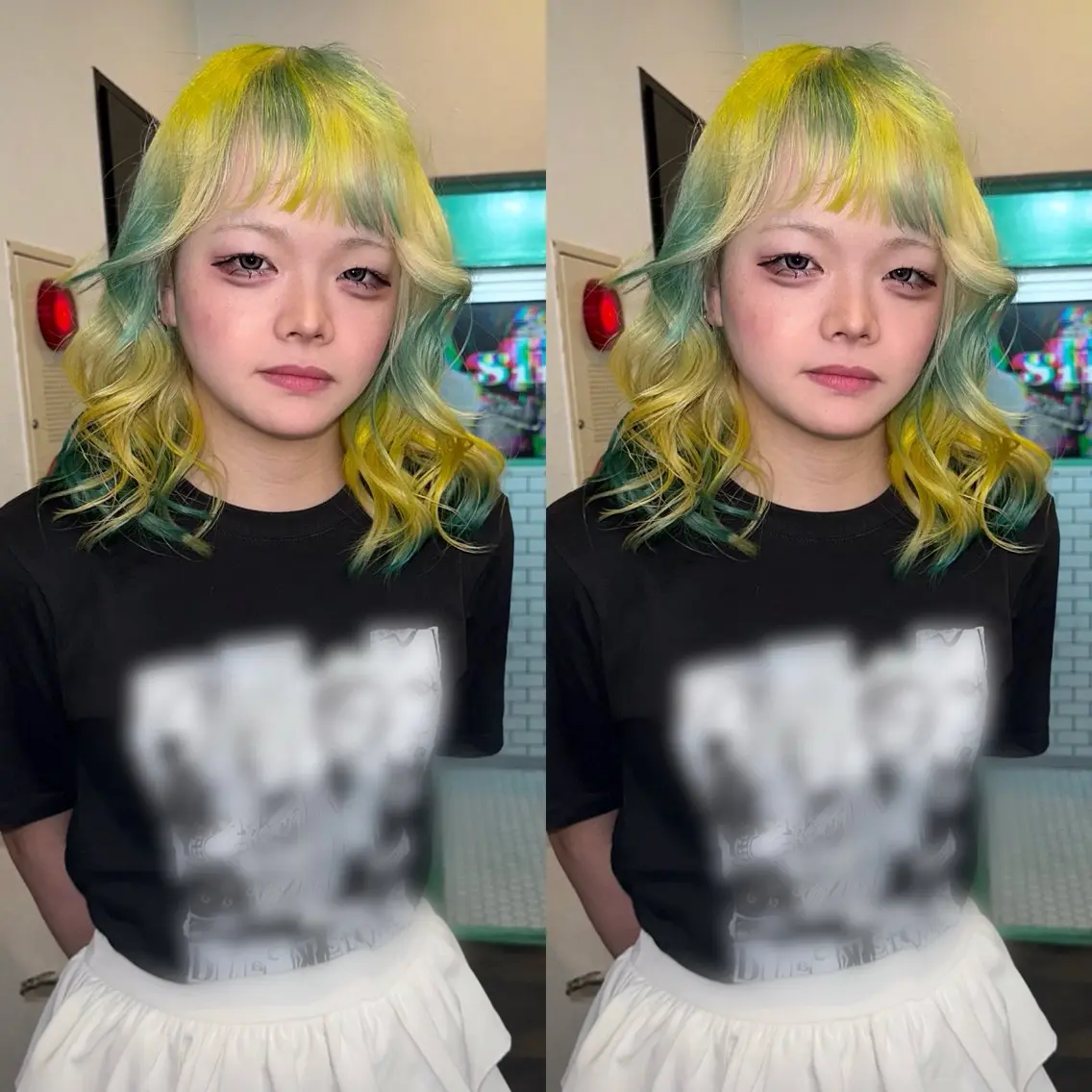 カラー ブリーチ デザインカラー ハイトーンカラー ミント ヘアカラー slit kokoroのヘアスタイル