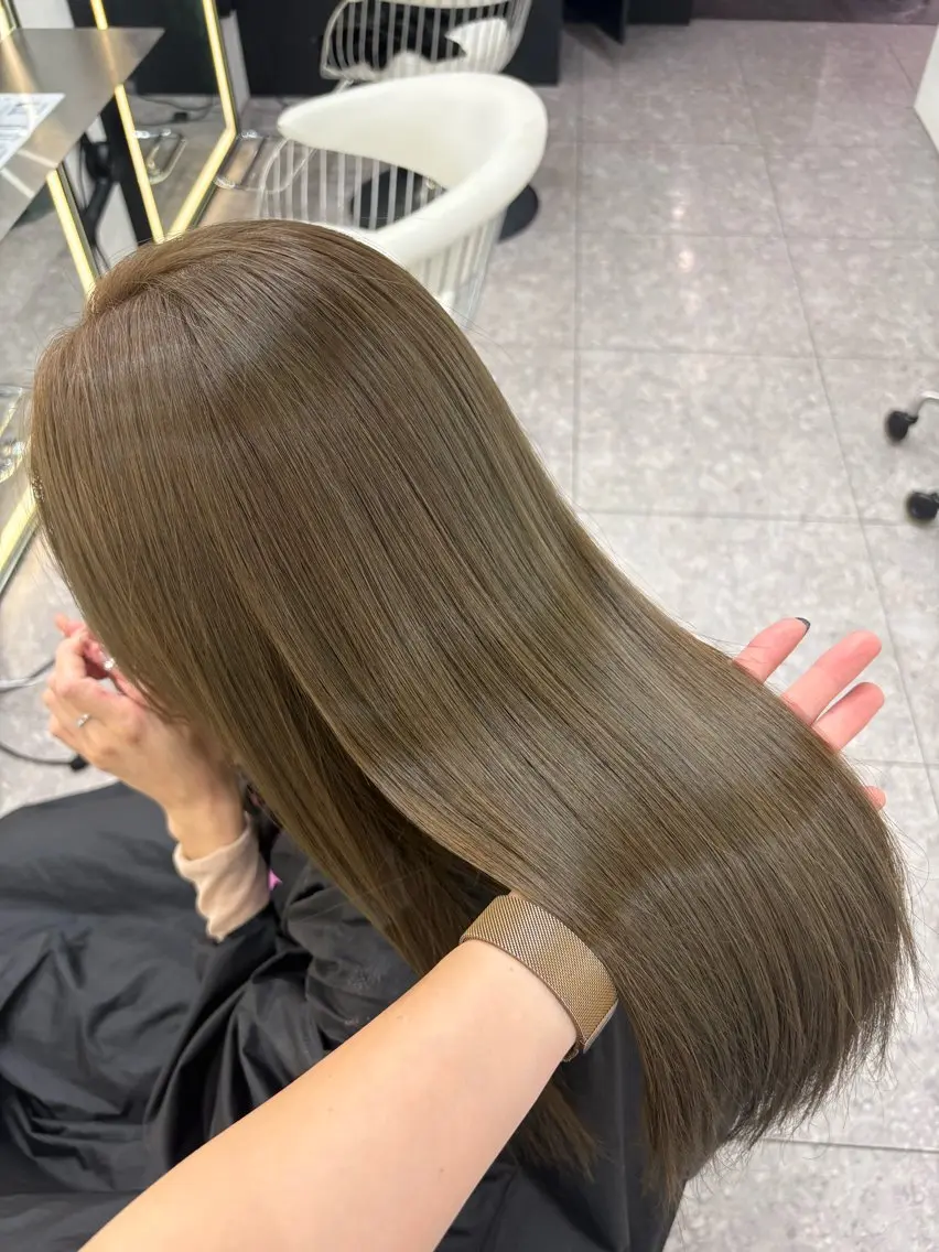 ロング カラー カット ヘアカラー トリートメント 新宿/韓国ヘア 中明度カラー/かやのヘアスタイル