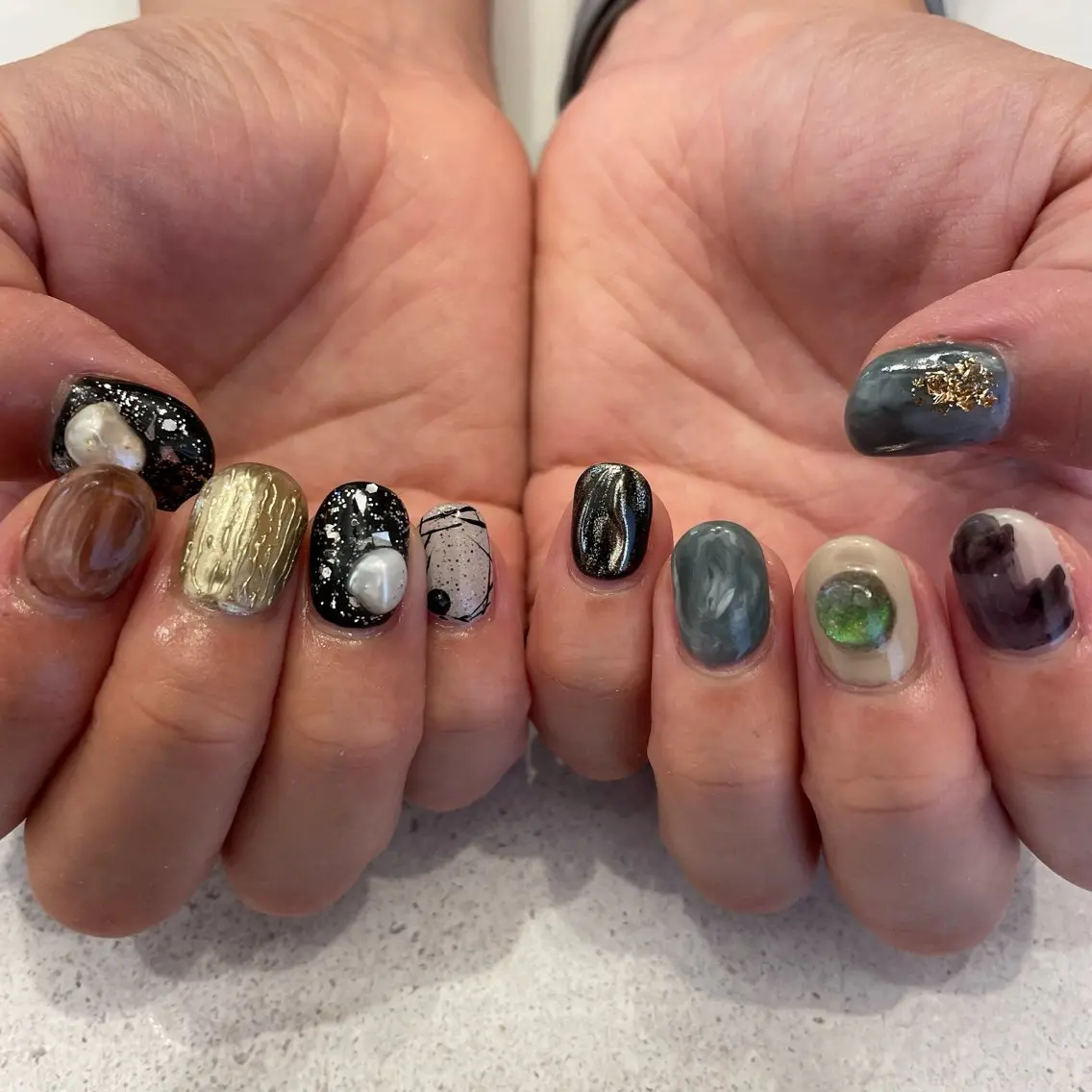ネイル ハンドネイル Sea  nail by emaのネイルデザイン