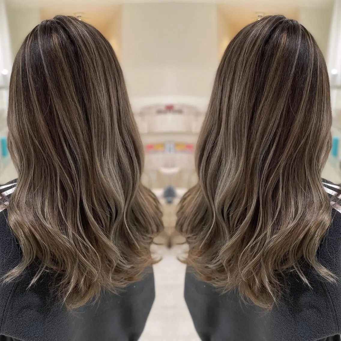 ロング カラー アッシュ グレージュ 外国人風カラー レイヤーカット ヘアカラー トリートメント 河合秀明/ショート /ボブ/レイヤーのヘアスタイル