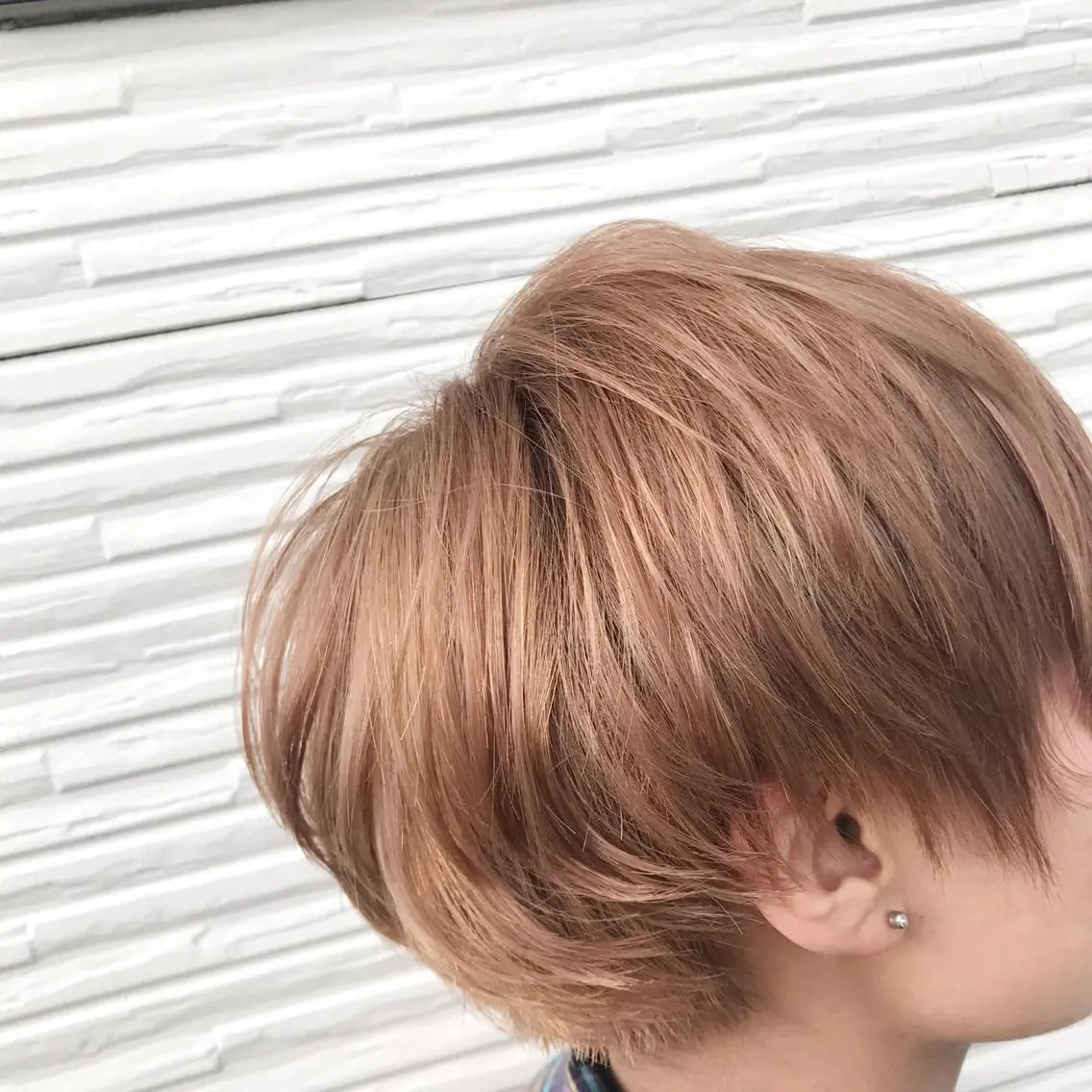 ショート カラー ベージュカラー ブリーチ ミルクティーベージュ ショート特化 /天神大名/ハルナのヘアスタイル