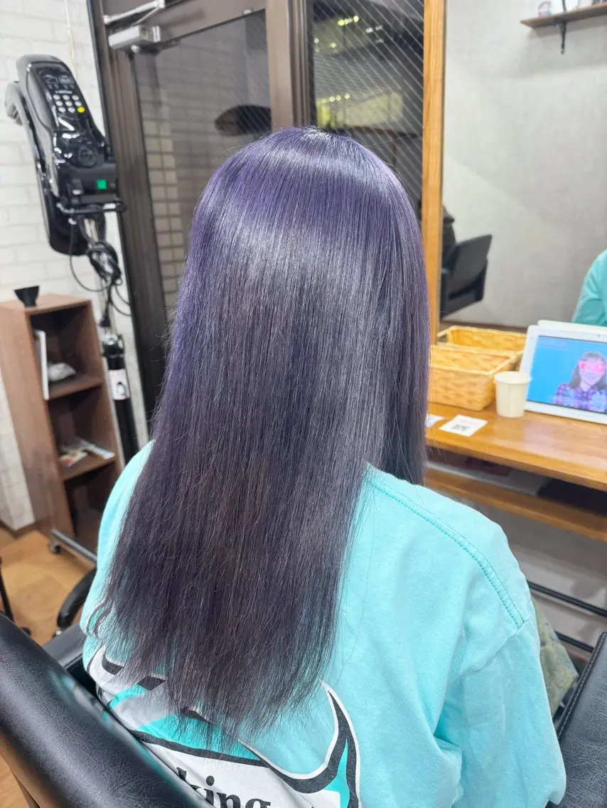 ロング カラー バイオレットカラー カット ヘアカラー ✨ハイトーン カラー福岡拓也✨のヘアスタイル