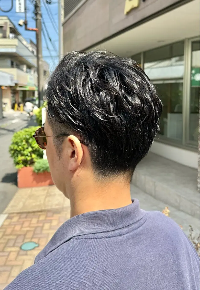 メンズ メンズパーマ 七三 ツーブロック 刈り上げ のぐち ゆうなのヘアスタイル