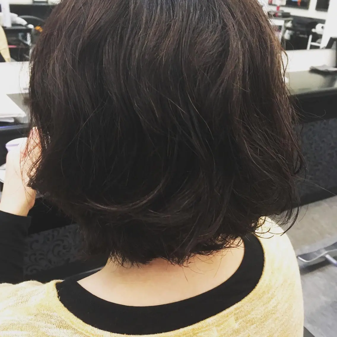 セミロング パーマ セミロングパーマ くせ毛 小野岡 潤子のヘアスタイル