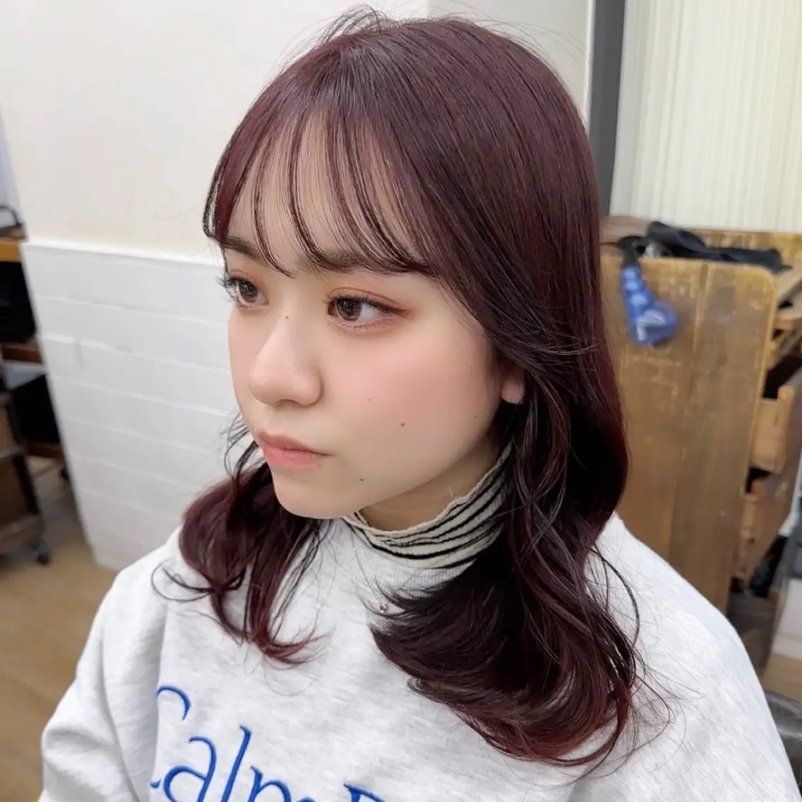 ブリーチなしでトレンドピンク系カラー🩷+カット+3stepトリートメント🧴の写真