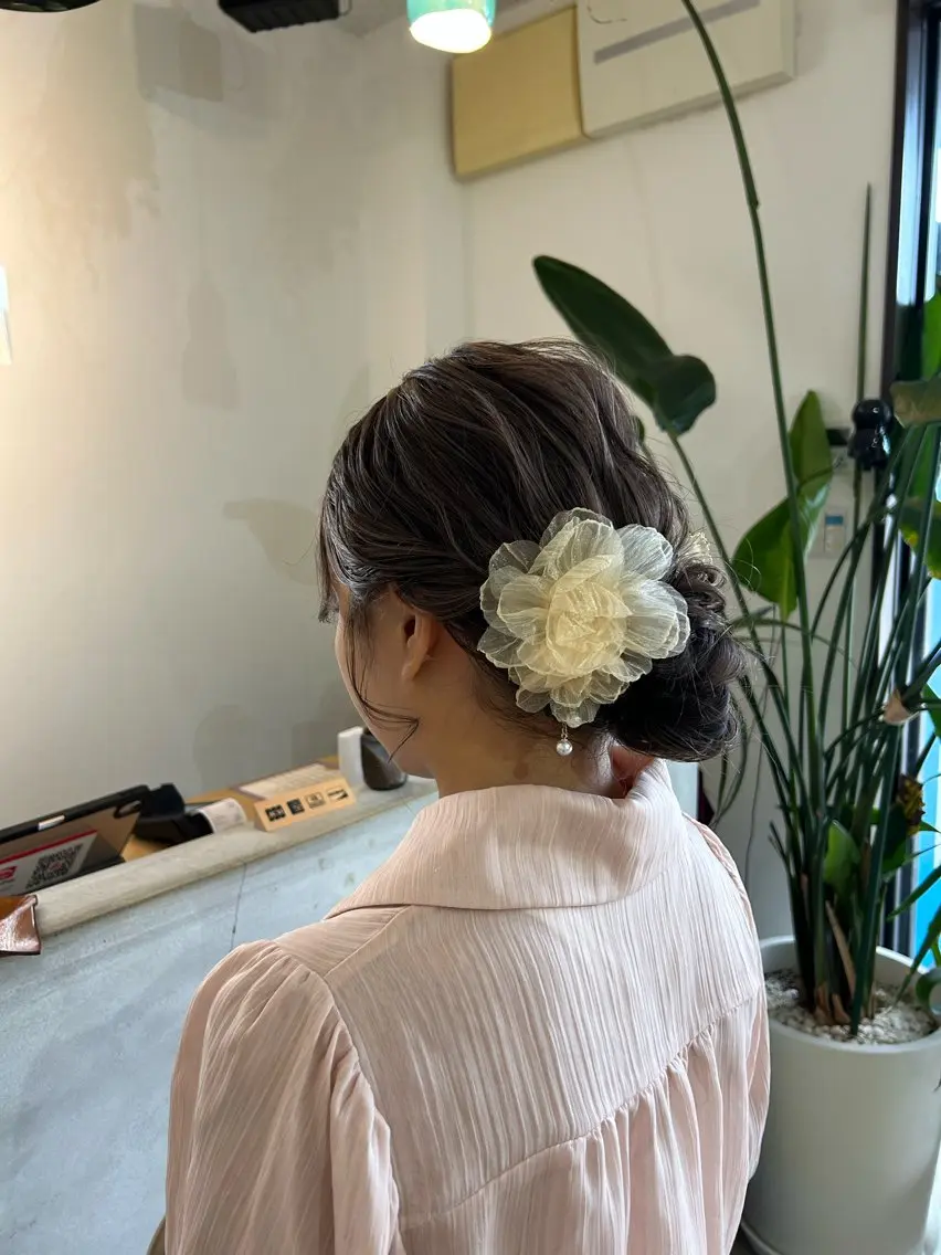 ロング ヘアアレンジ 浴衣 ヘアセット anjii リンのヘアスタイル