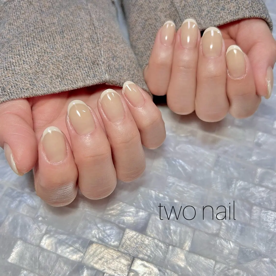 ネイル アートネイル ネイルチップ ホワイト ハンドネイル two nailのネイルデザイン