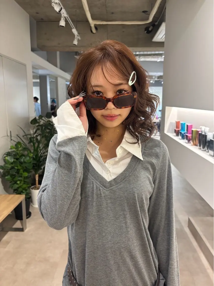 ミディアム ヘアカラー 🍒透明感×艶カラー 🍒こなんのヘアスタイル