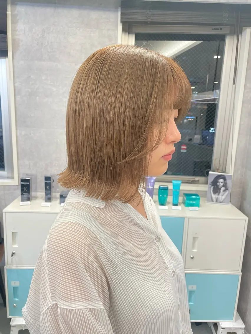 ミディアム ♡似合わせハイトーン ♡maiのヘアスタイル