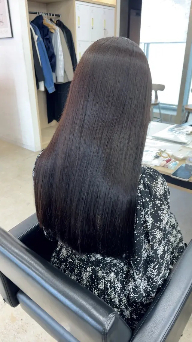 ロング カラー カット ヘアカラー トリートメント 🪽髪質改善矯正 🤍MIU🤍のヘアスタイル