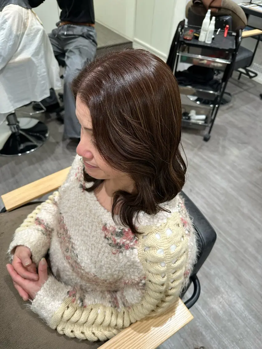 ミディアム カラー ハイライトカラー ハイライト カット ヘアカラー トリートメント 艶髪レイヤー上田 紗也🇰🇷💗のヘアスタイル